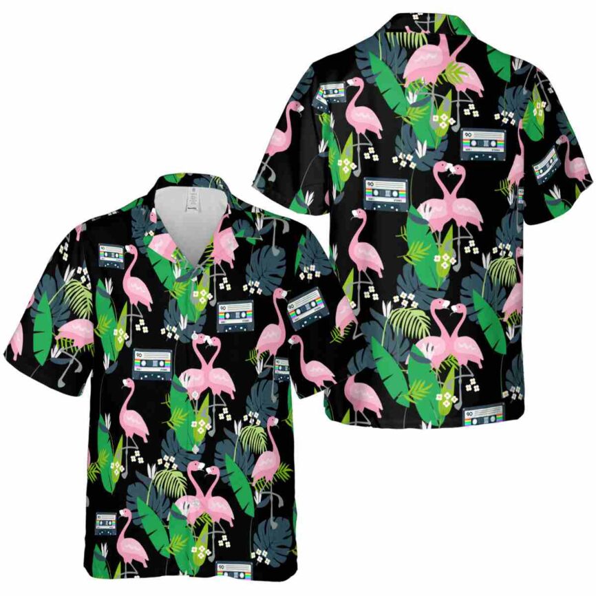 90s Flamingo Leaf Hawaiian Shirt Premium grade