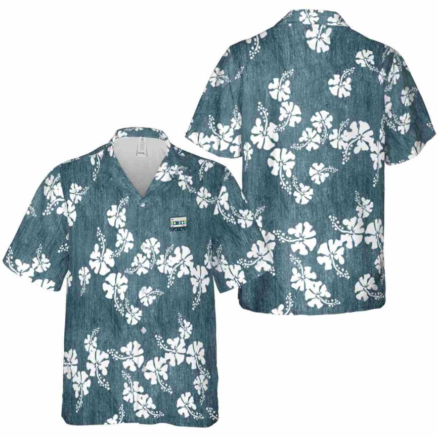 90s Hibiscus Blossom Hawaiian Shirt Premium grade