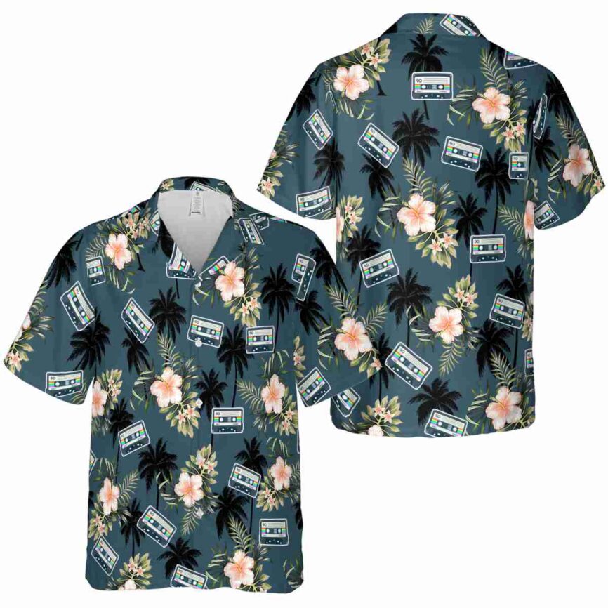 90s Hibiscus Palm Hawaiian Shirt Premium grade