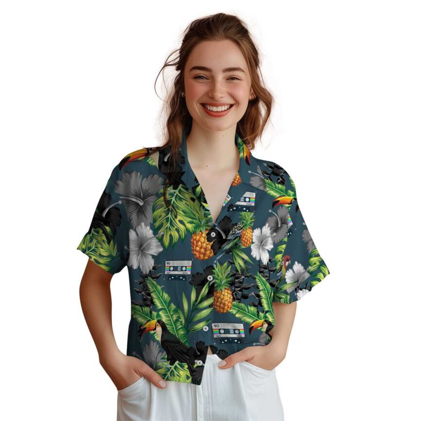 90s Leafy Toucan Hawaiian Shirt Top rated