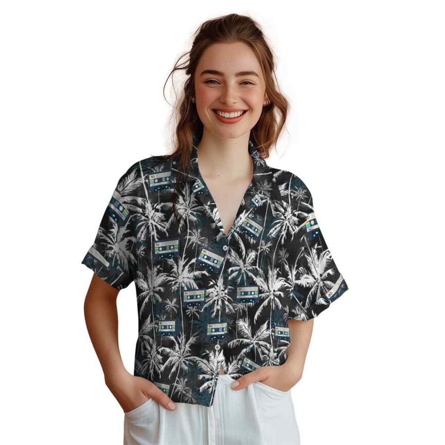 90s Palm Themed Hawaiian Shirt Top rated