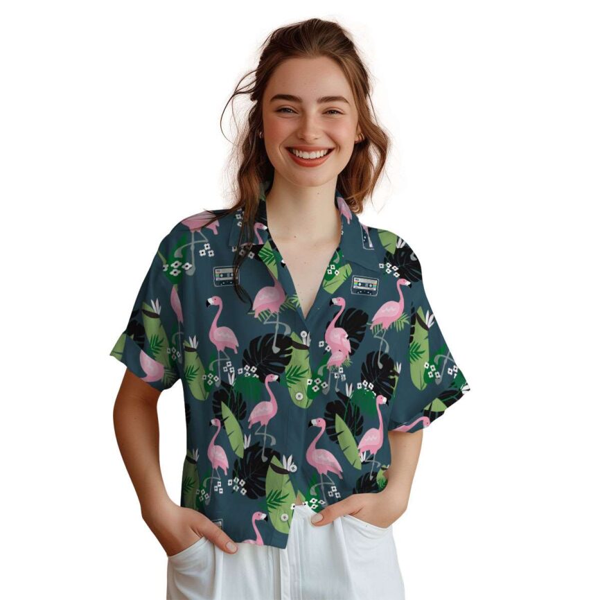 90s Tropical Flamingo Hawaiian Shirt Top rated