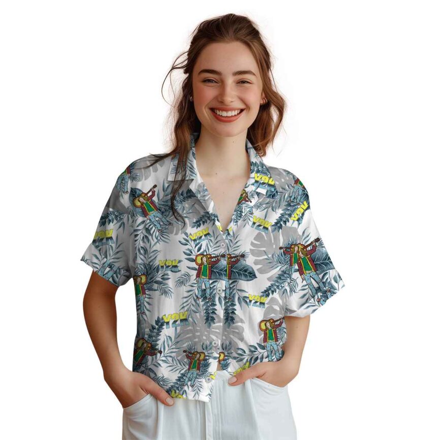 90s Tropical Fronds Hawaiian Shirt Top rated