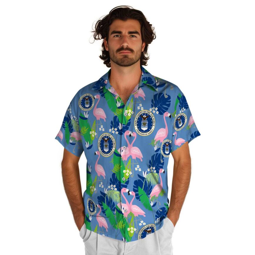 Air Force Flamingo Leaf Hawaiian Shirt New Arrival