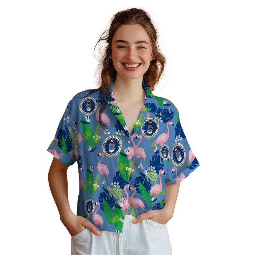 Air Force Flamingo Leaf Hawaiian Shirt Top rated