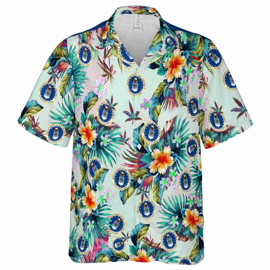 Air Force Floral Burst Hawaiian Shirt Fashion forward