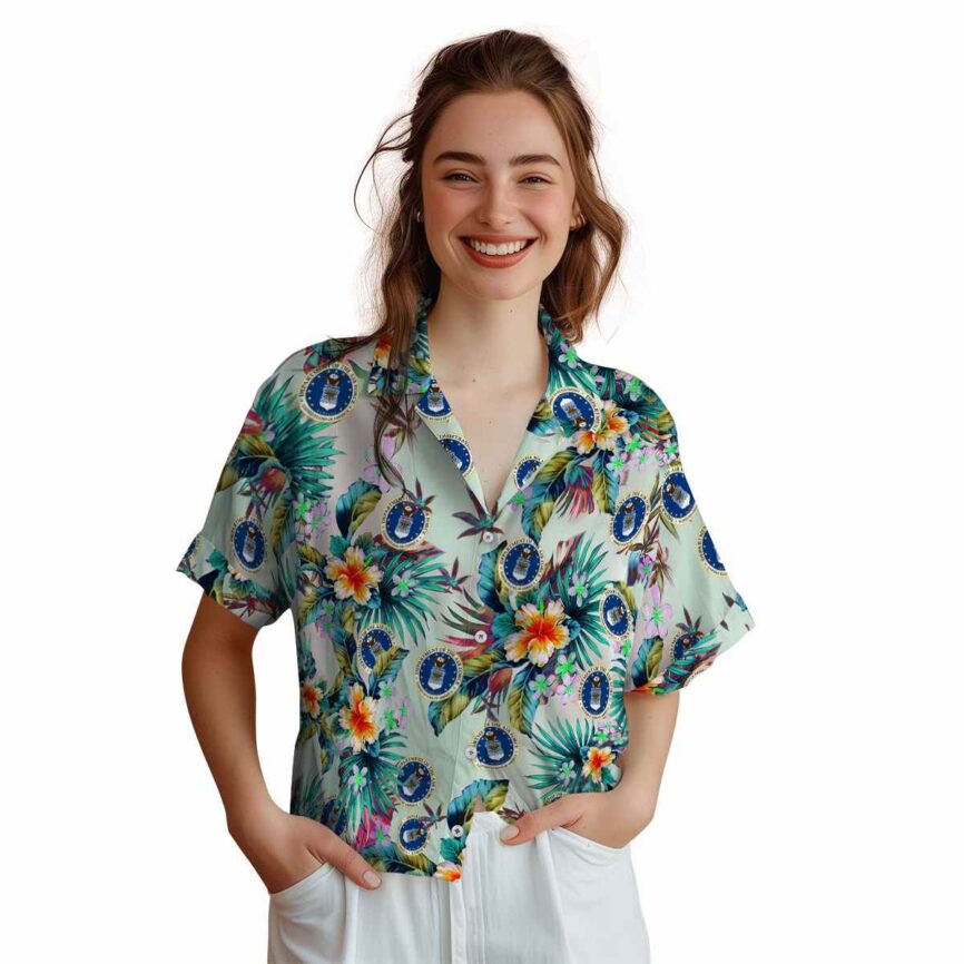 Air Force Floral Burst Hawaiian Shirt Top rated