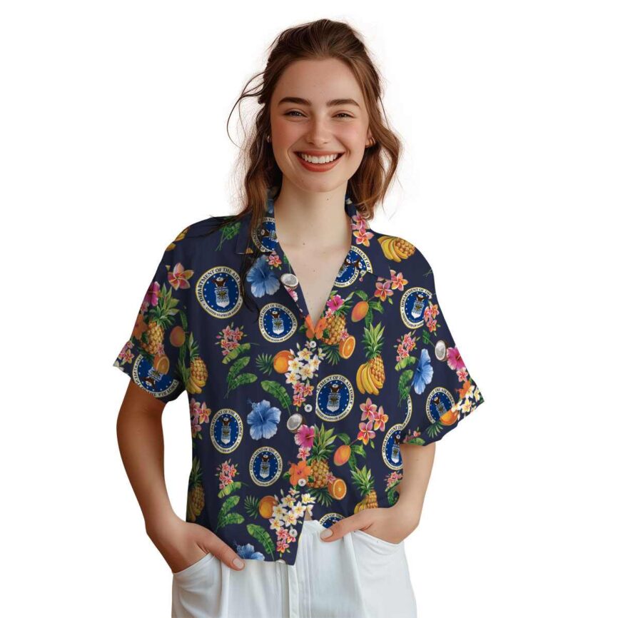 Air Force Fruit Pattern Hawaiian Shirt Top rated