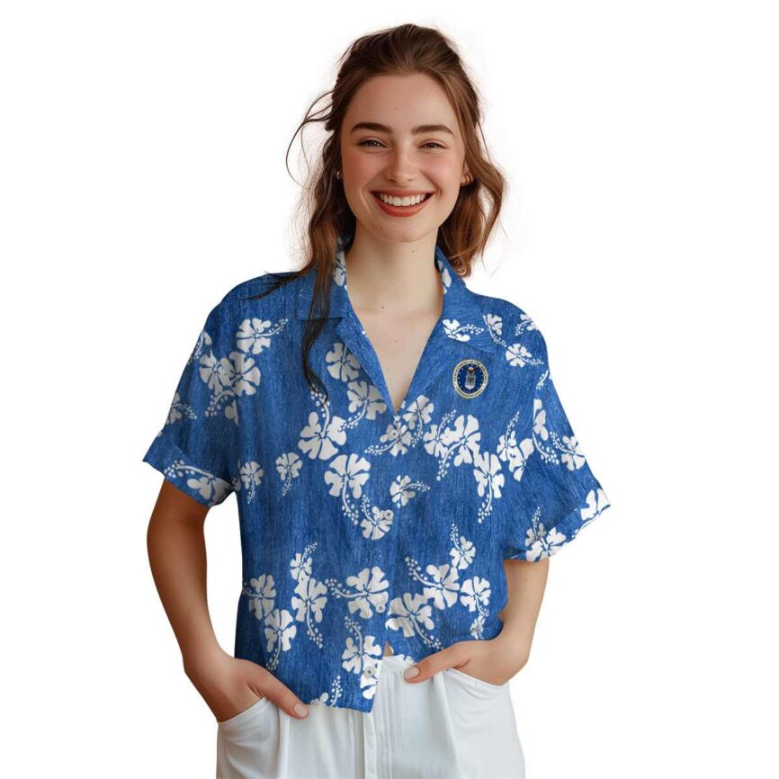 Air Force Hibiscus Blossom Hawaiian Shirt Top rated