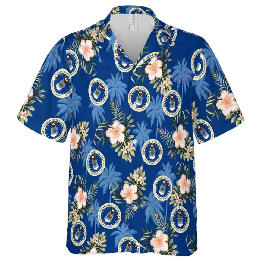 Air Force Hibiscus Palm Hawaiian Shirt Fashion forward