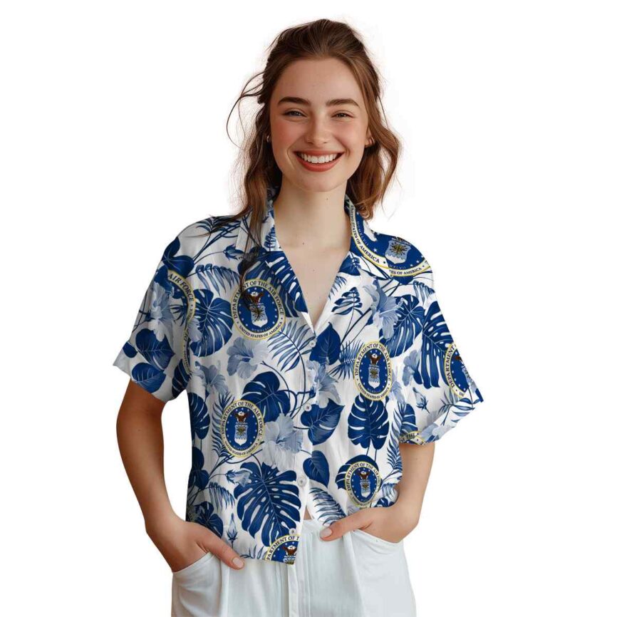 Air Force Leaf Pattern Hawaiian Shirt Top rated