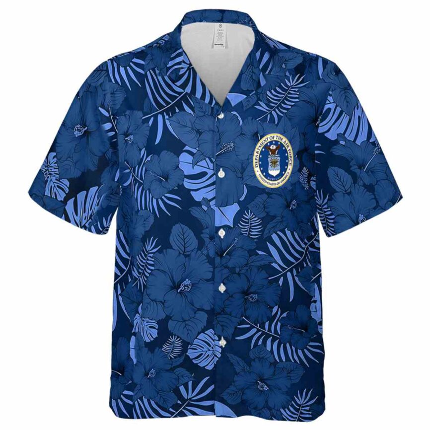 Air Force Monochrome Floral Hawaiian Shirt Fashion forward