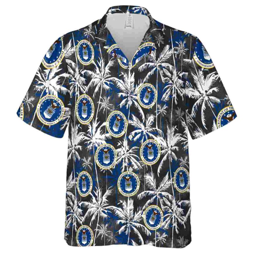 Air Force Palm Themed Hawaiian Shirt Fashion forward