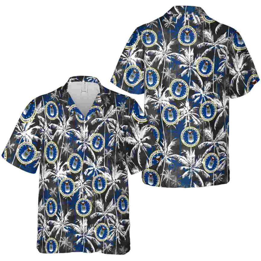 Air Force Palm Themed Hawaiian Shirt Premium grade