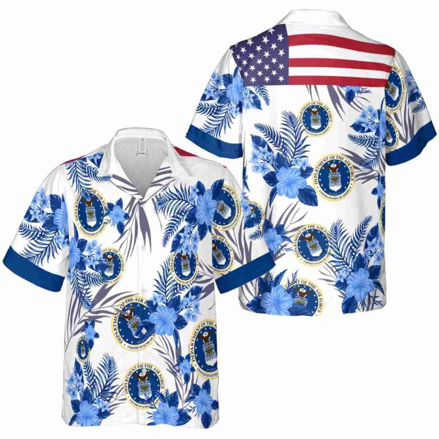 Air Force US Flag Floral Hawaiian Shirt Premium grade