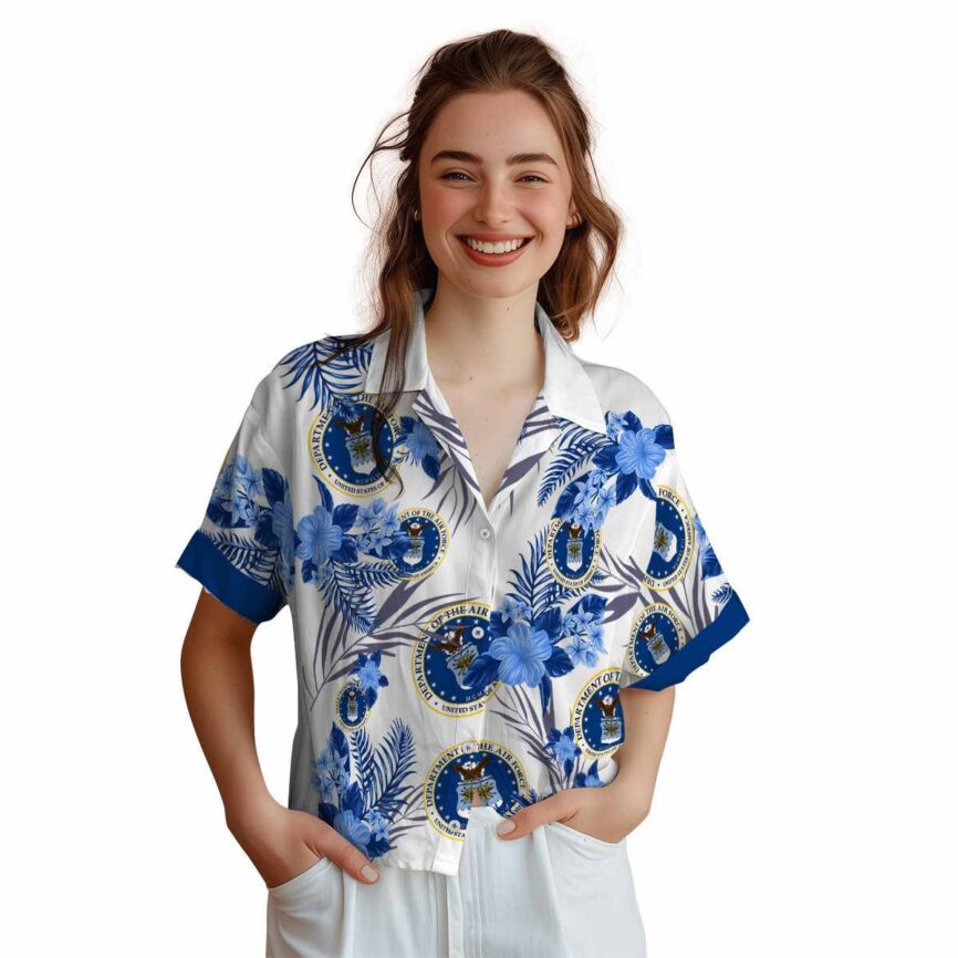 Air Force US Flag Floral Hawaiian Shirt Top rated