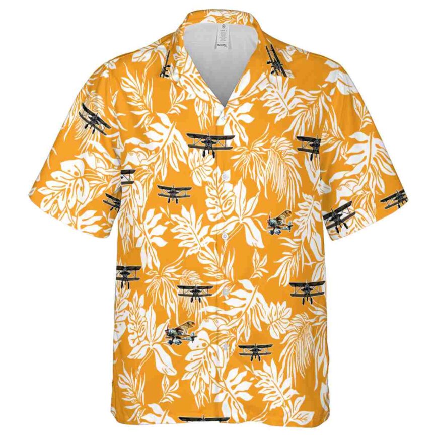 Airplane Bold Foliage Hawaiian Shirt Fashion forward