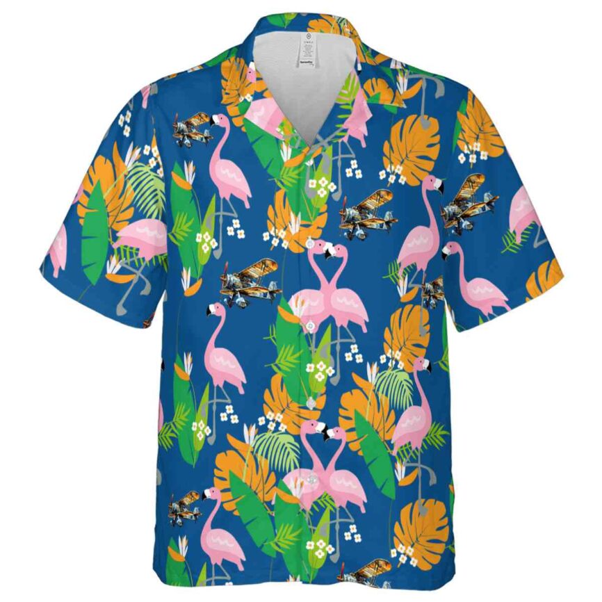 Airplane Flamingo Leaf Hawaiian Shirt Fashion forward