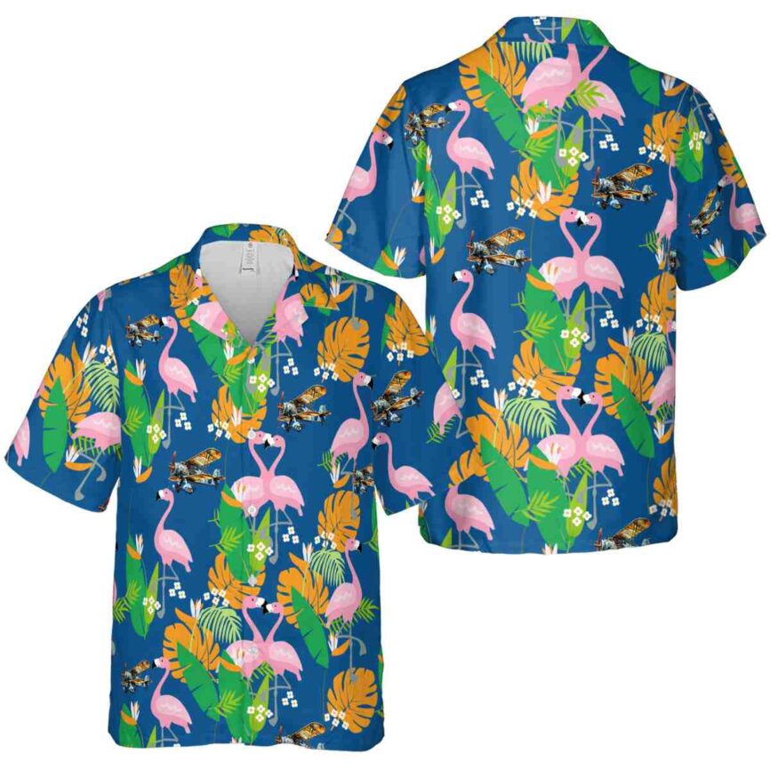 Airplane Flamingo Leaf Hawaiian Shirt Premium grade