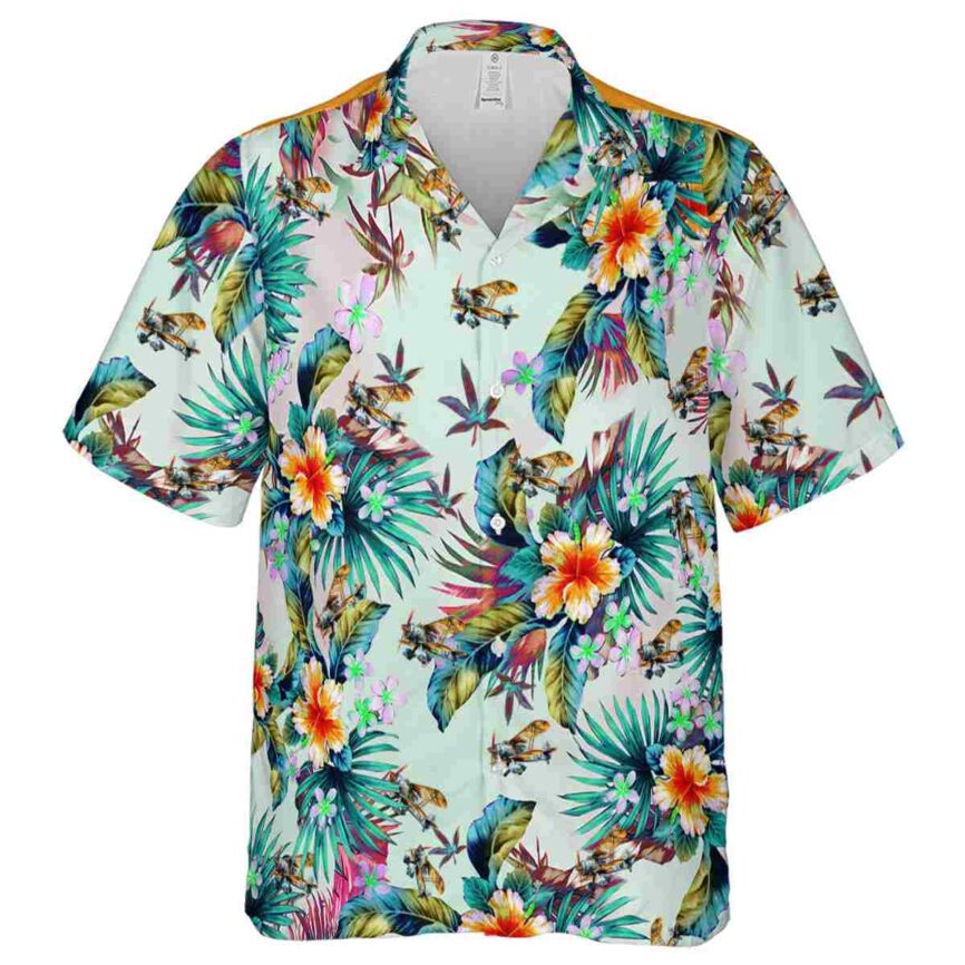 Airplane Floral Burst Hawaiian Shirt Fashion forward