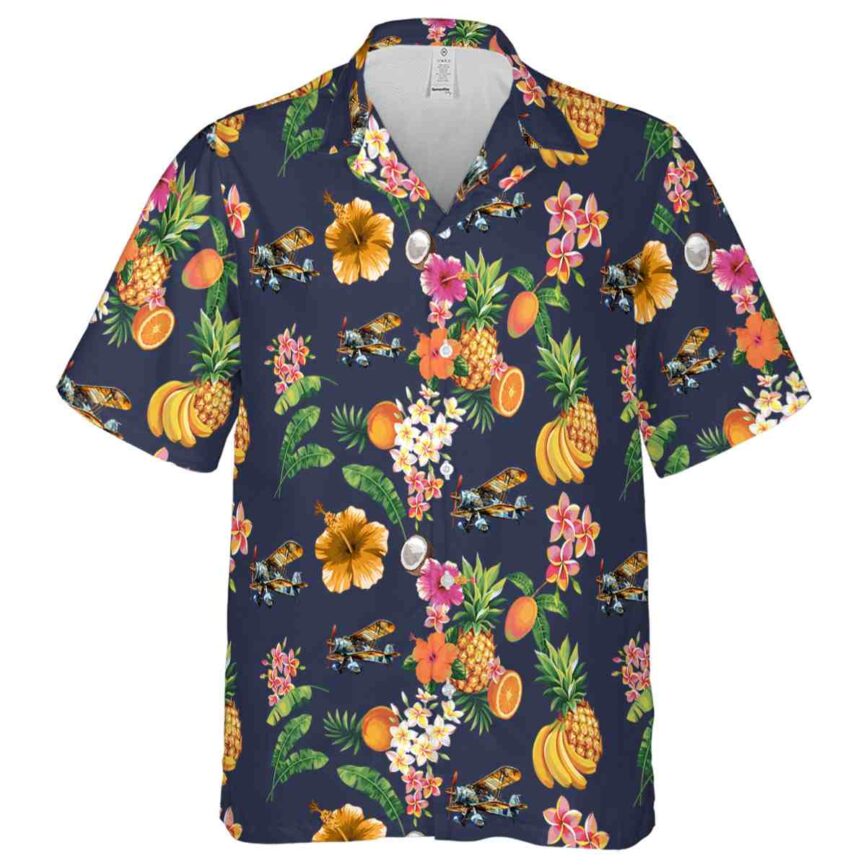 Airplane Fruit Pattern Hawaiian Shirt Fashion forward