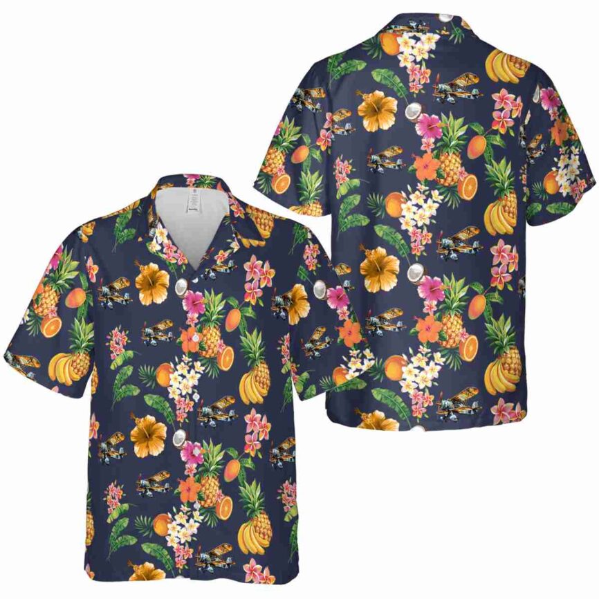 Airplane Fruit Pattern Hawaiian Shirt Premium grade