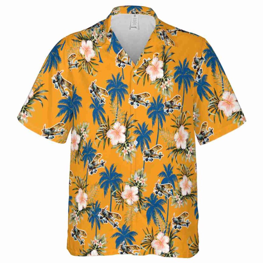 Airplane Hibiscus Palm Hawaiian Shirt Fashion forward