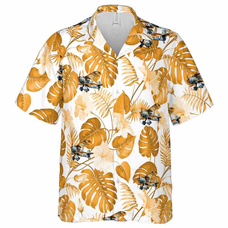 Airplane Leaf Pattern Hawaiian Shirt Fashion forward