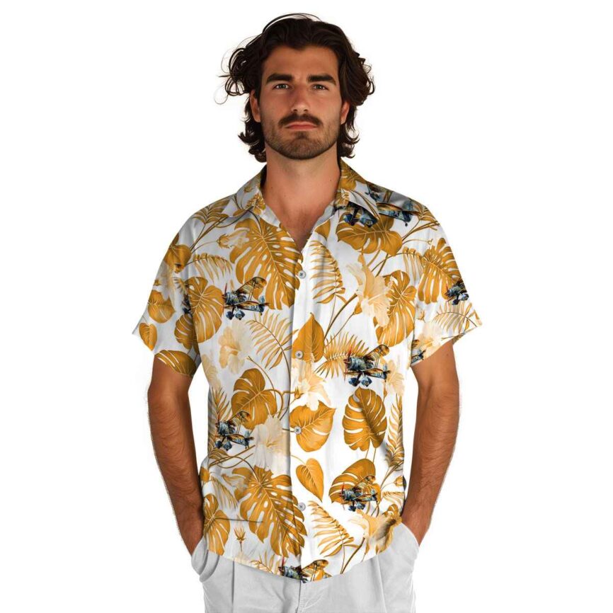 Airplane Leaf Pattern Hawaiian Shirt New Arrival