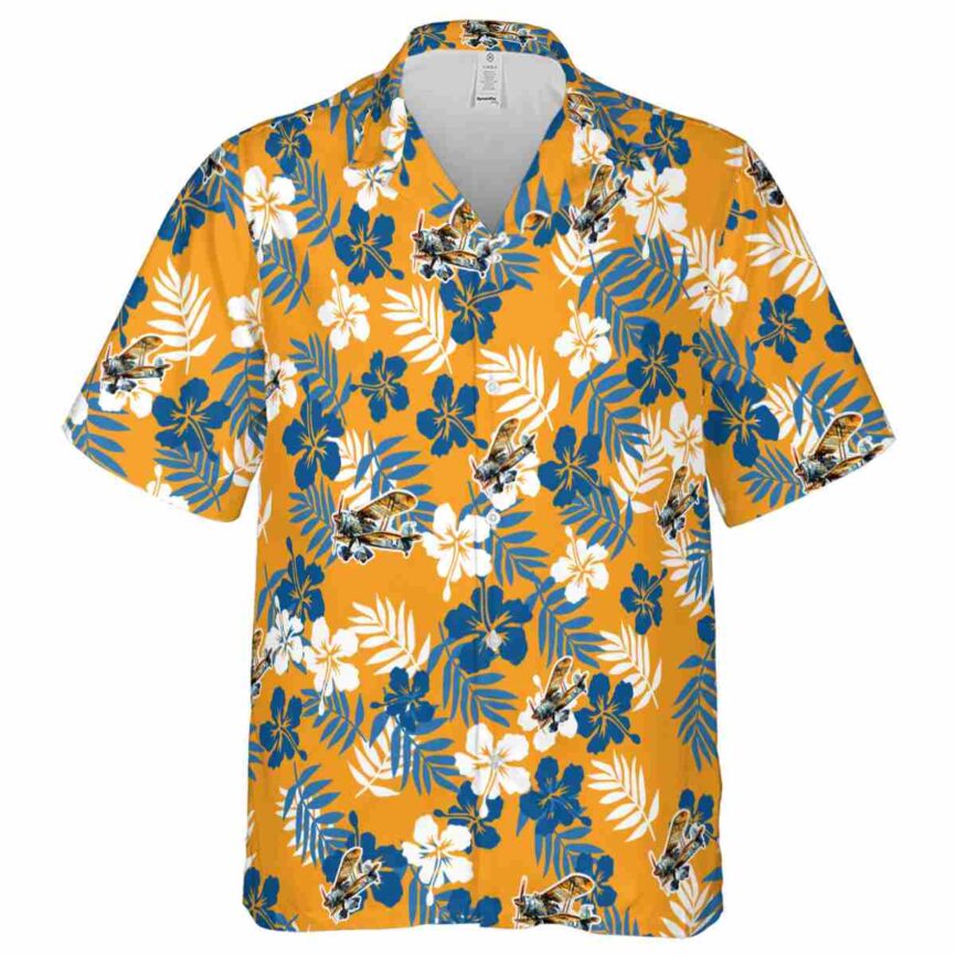 Airplane Leafy Hibiscus Hawaiian Shirt Fashion forward