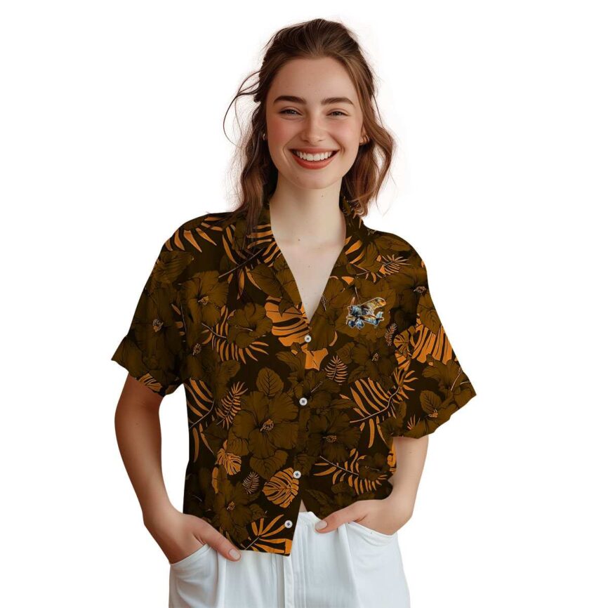 Airplane Monochrome Floral Hawaiian Shirt Top rated