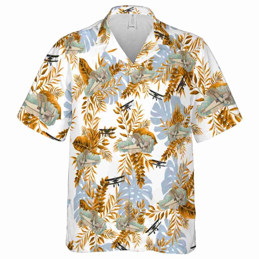 Airplane Tropical Fronds Hawaiian Shirt Fashion forward