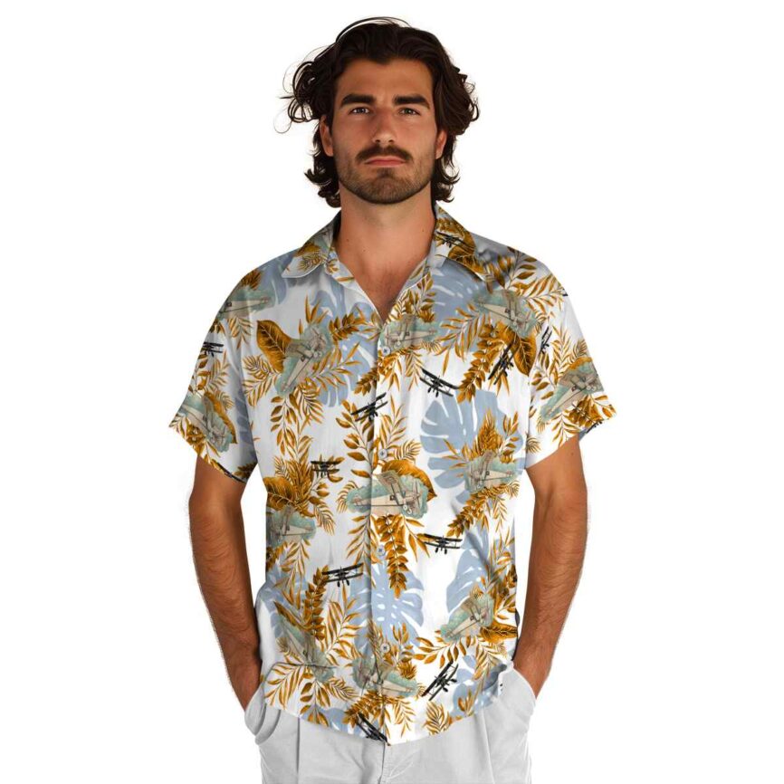 Airplane Tropical Fronds Hawaiian Shirt New Arrival