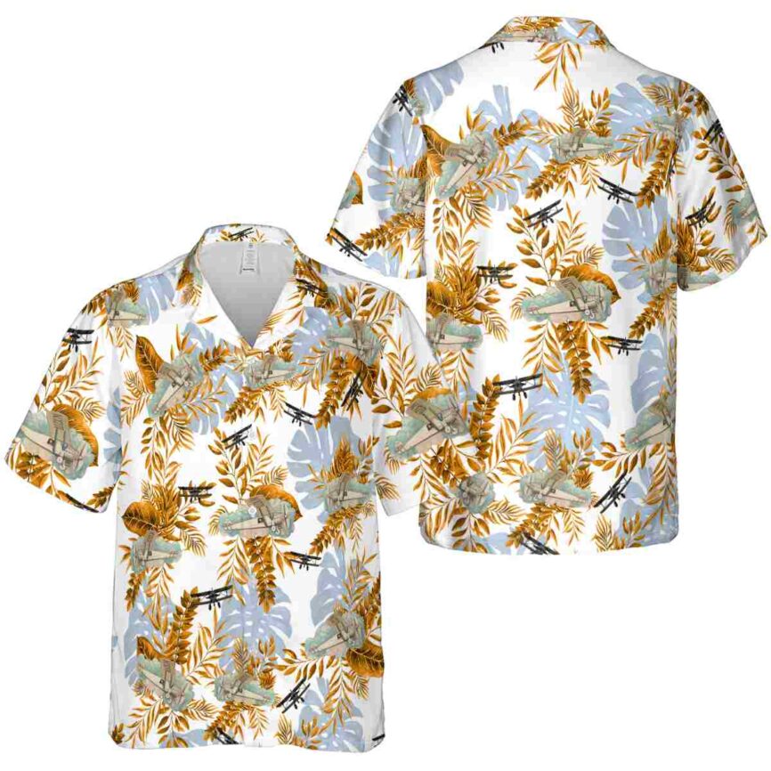 Airplane Tropical Fronds Hawaiian Shirt Premium grade