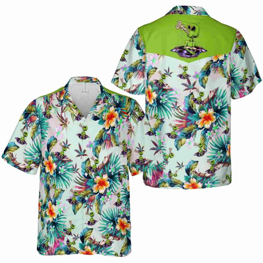 Alien Floral Burst Hawaiian Shirt Premium grade