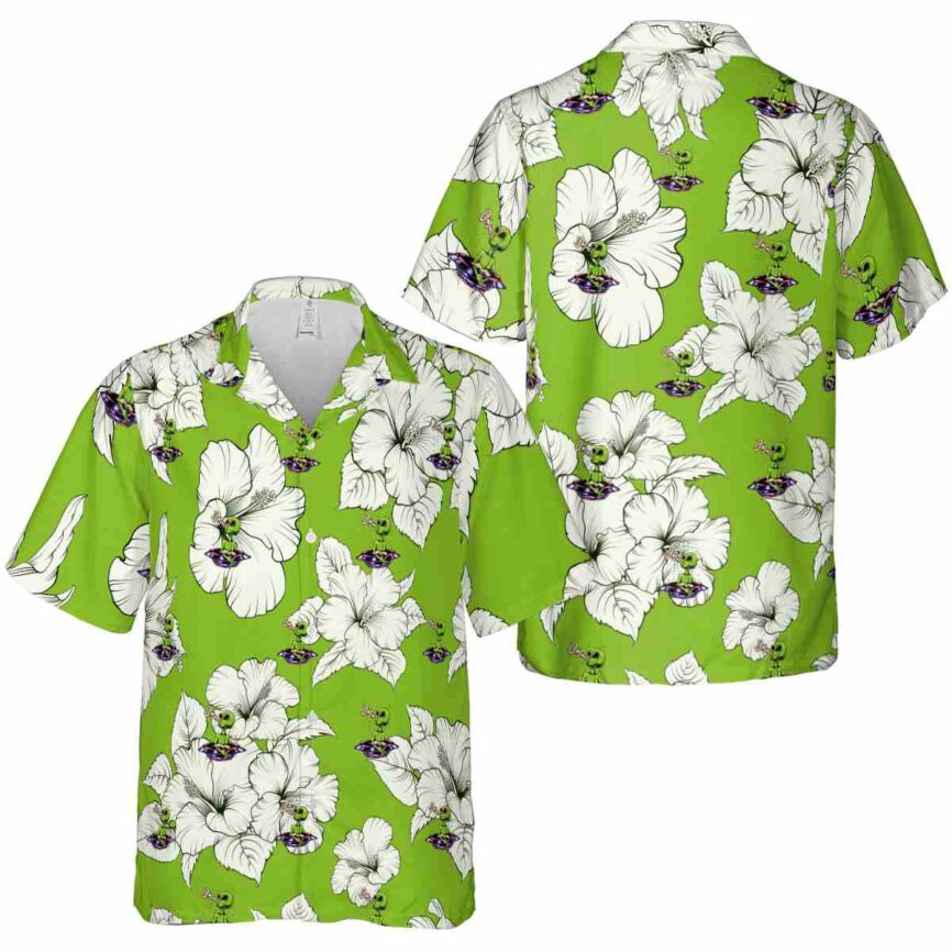 Alien Hibiscus Flower Hawaiian Shirt Premium grade