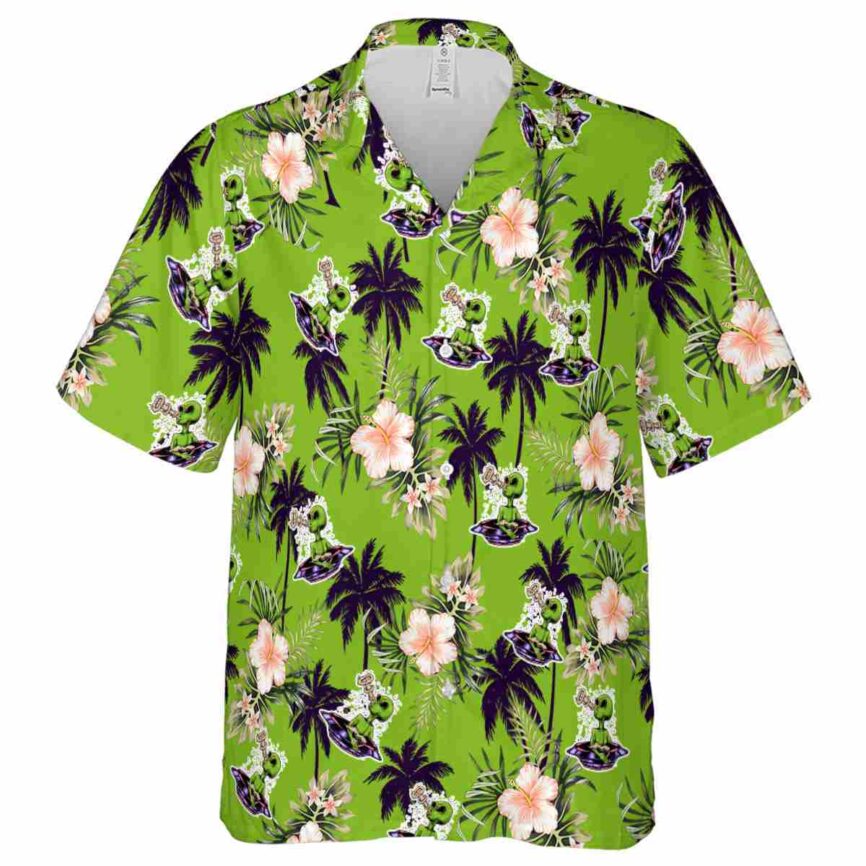 Alien Hibiscus Palm Hawaiian Shirt Fashion forward