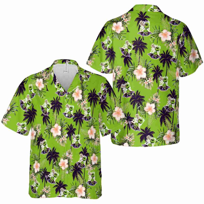 Alien Hibiscus Palm Hawaiian Shirt Premium grade