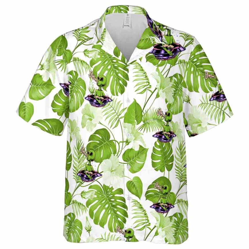 Alien Leaf Pattern Hawaiian Shirt Fashion forward