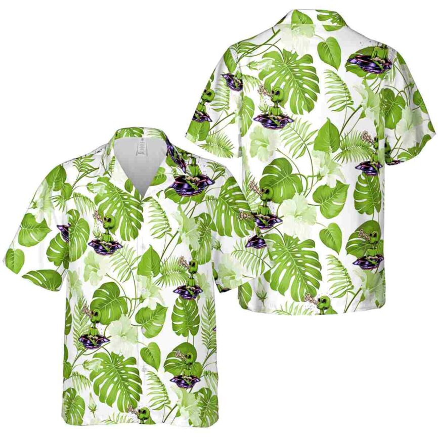 Alien Leaf Pattern Hawaiian Shirt Premium grade