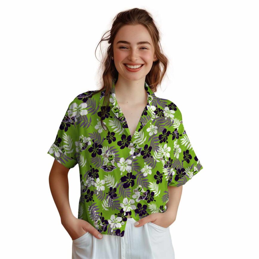 Alien Leafy Hibiscus Hawaiian Shirt Top rated