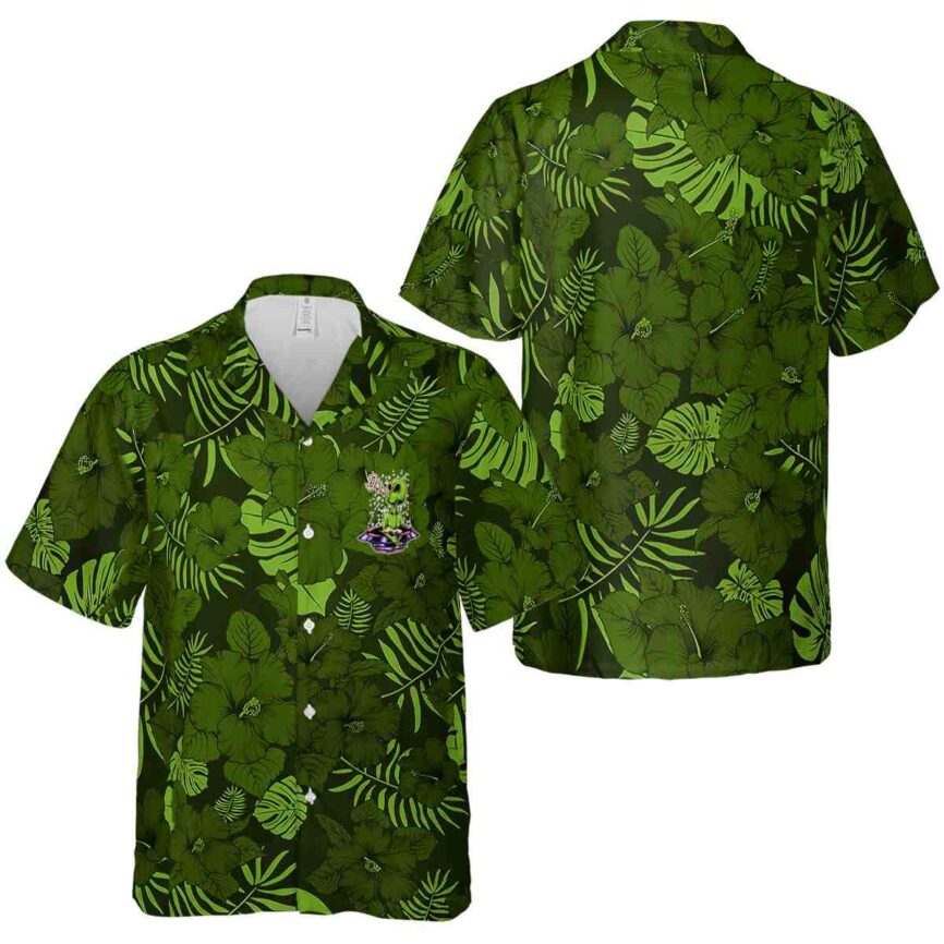 Alien Monochrome Floral Hawaiian Shirt Premium grade