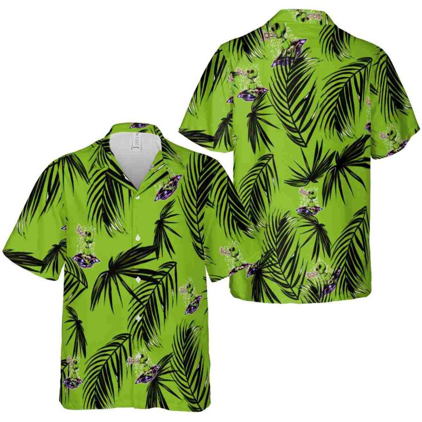 Alien Monochrome Palm Hawaiian Shirt Premium grade