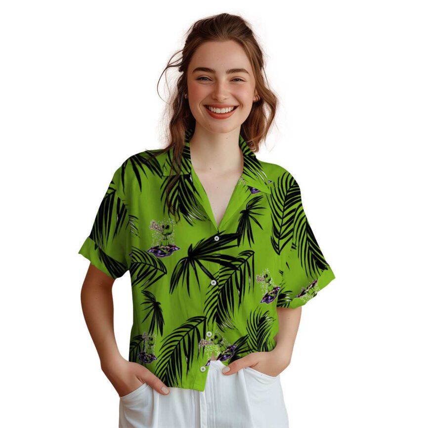 Alien Monochrome Palm Hawaiian Shirt Top rated