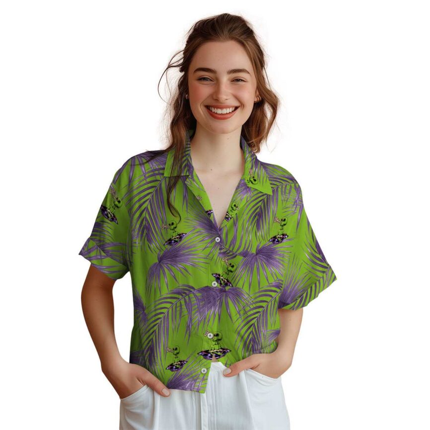 Alien Palm Frond Hawaiian Shirt Top rated