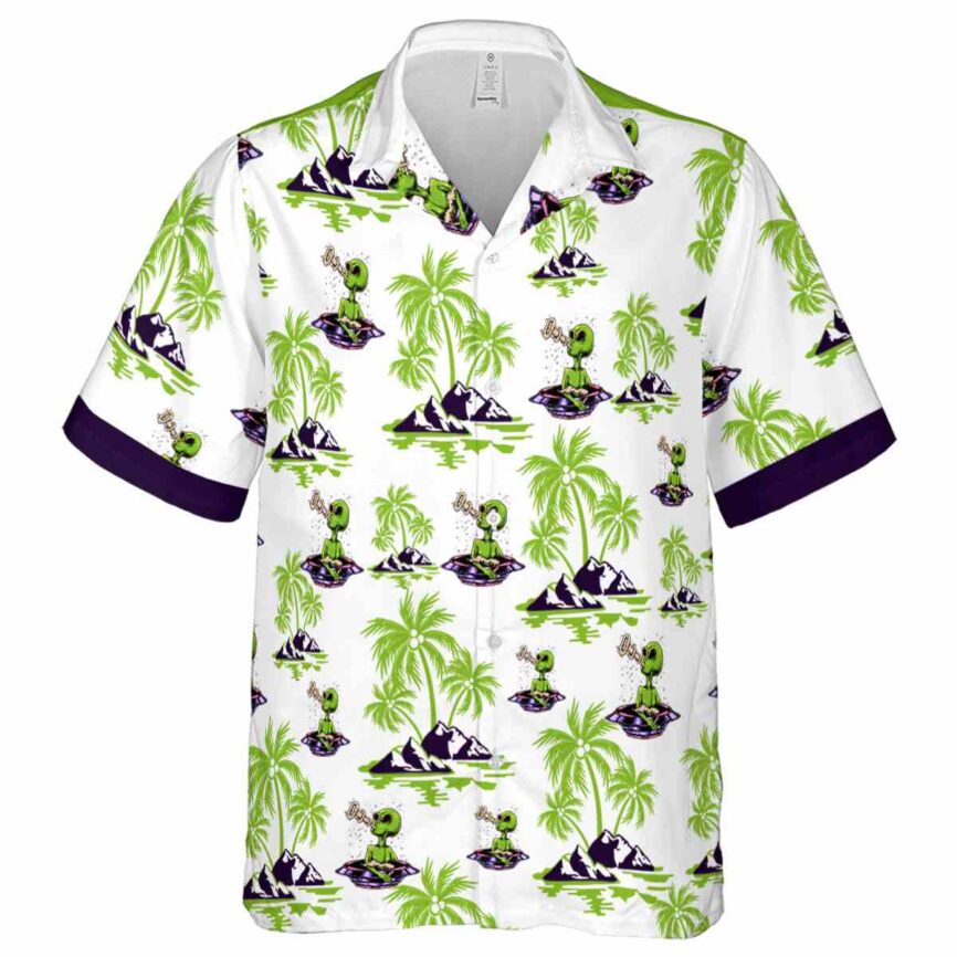 Alien Palm Island Graphic Hawaiian Shirt Fashion forward