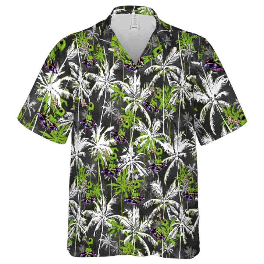 Alien Palm Themed Hawaiian Shirt Fashion forward