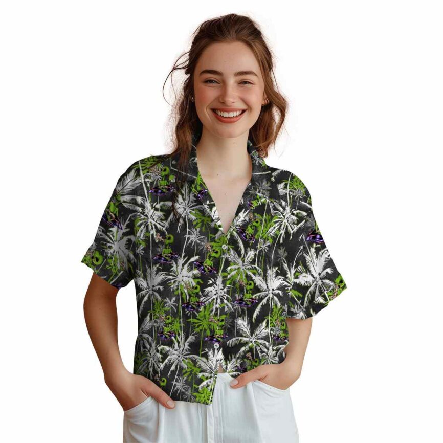 Alien Palm Themed Hawaiian Shirt Top rated