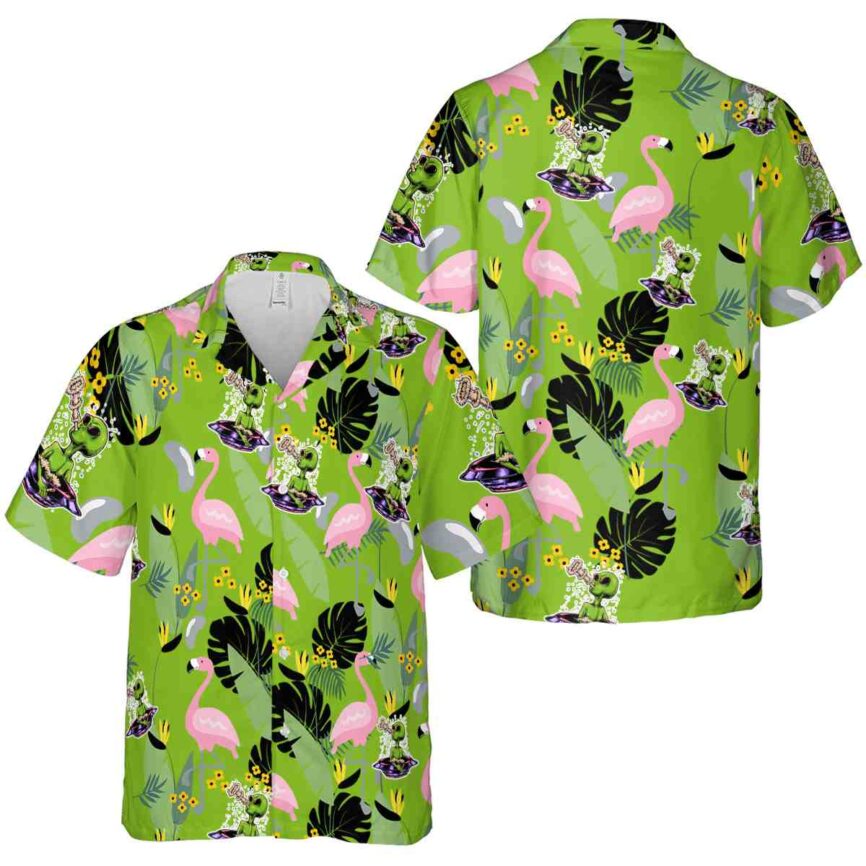 Alien Pink Flamingo Hawaiian Shirt Premium grade