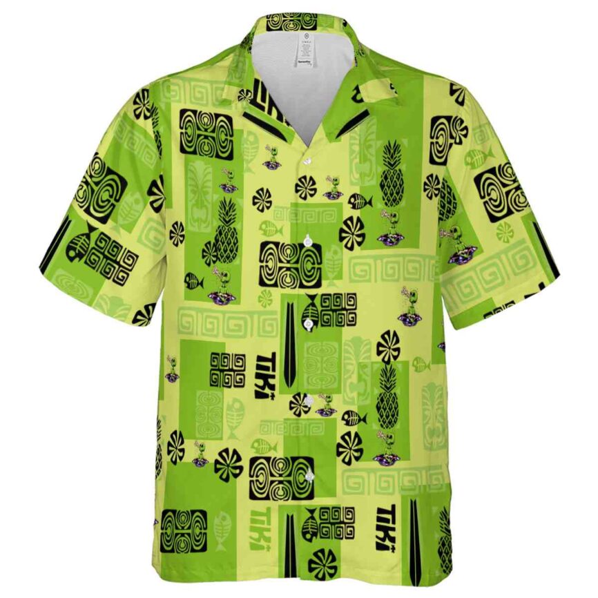 Alien Tiki Motifs Hawaiian Shirt Fashion forward